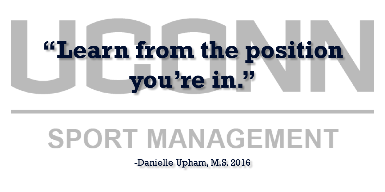 sports management alumna danielle upham offers professional