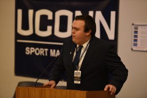 Paul Wettemann speaking at the UConn Sport Business Conference in January.